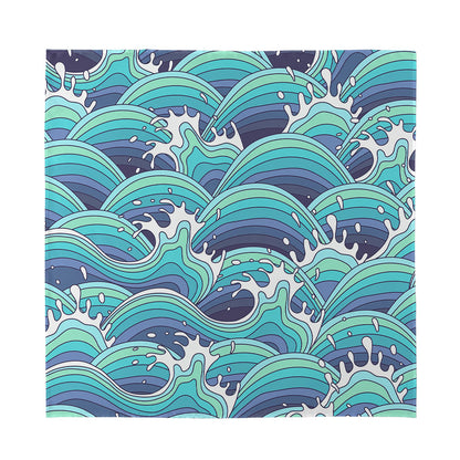 Sea Wave Surfing Pattern Print Silk Bandana