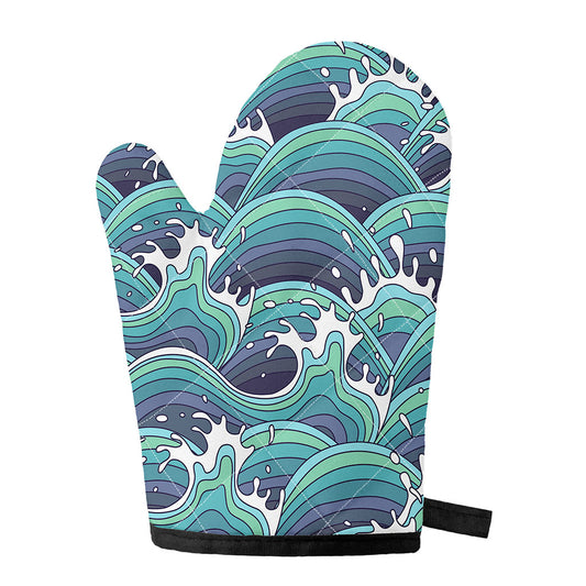 Sea Wave Surfing Pattern Print Single Oven Mitt