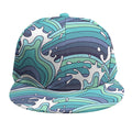 Sea Wave Surfing Pattern Print Snapback Cap