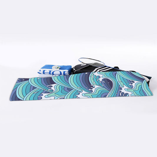 Sea Wave Surfing Pattern Print Sports Towel