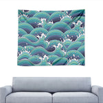 Sea Wave Surfing Pattern Print Tapestry