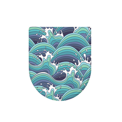 Sea Wave Surfing Pattern Print Toilet Lid Cover
