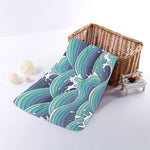 Sea Wave Surfing Pattern Print Towel