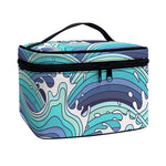 Sea Wave Surfing Pattern Print Travel Makeup Bag