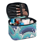 Sea Wave Surfing Pattern Print Travel Makeup Bag