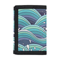 Sea Wave Surfing Pattern Print Trifold Wallet