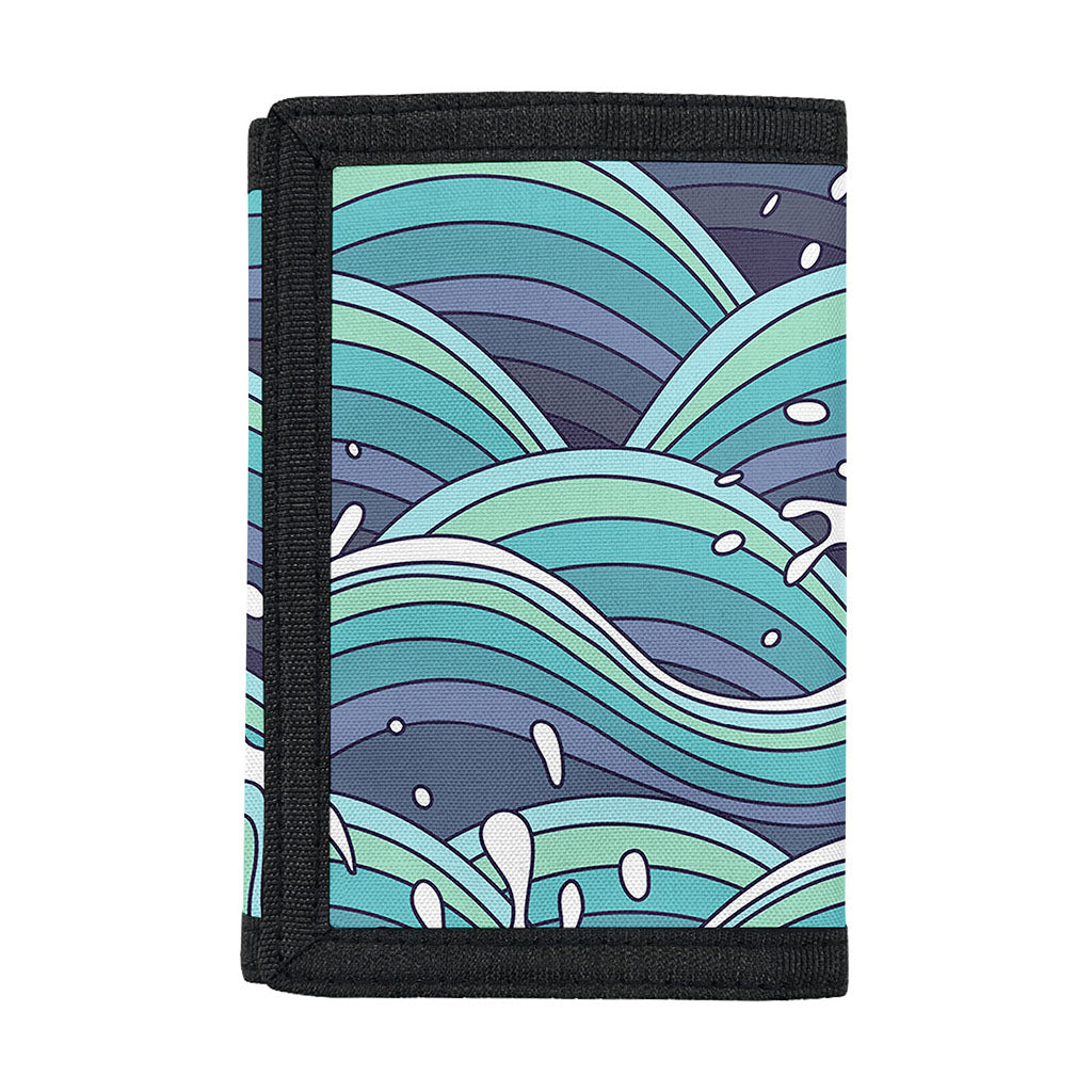 Sea Wave Surfing Pattern Print Trifold Wallet