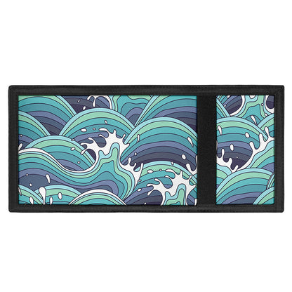 Sea Wave Surfing Pattern Print Trifold Wallet