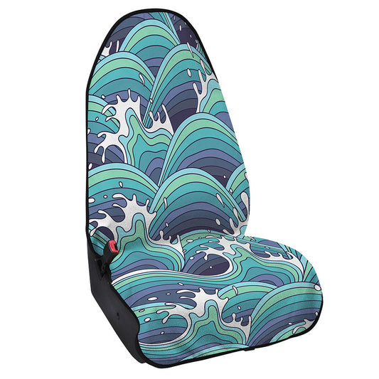 Sea Wave Surfing Pattern Print Waterproof Car Seat Cover