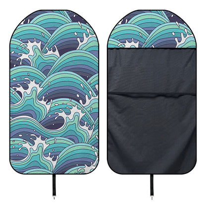 Sea Wave Surfing Pattern Print Waterproof Car Seat Cover