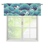 Sea Wave Surfing Pattern Print Window Valance