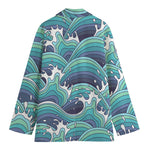 Sea Wave Surfing Pattern Print Women's Blazer