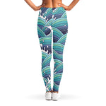 Sea Wave Surfing Pattern Print Women's Leggings