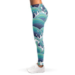 Sea Wave Surfing Pattern Print Women's Leggings