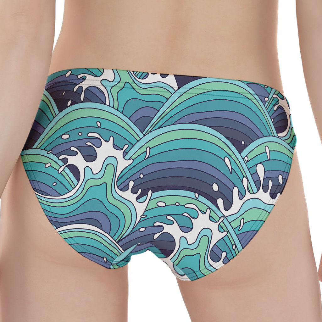 Sea Wave Surfing Pattern Print Women's Panties