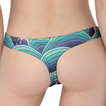 Sea Wave Surfing Pattern Print Women's Thong