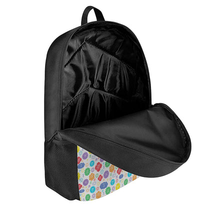 Seven Chakra Symbols Pattern Print 17 Inch Backpack