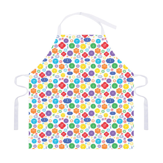 Seven Chakra Symbols Pattern Print Adjustable Apron