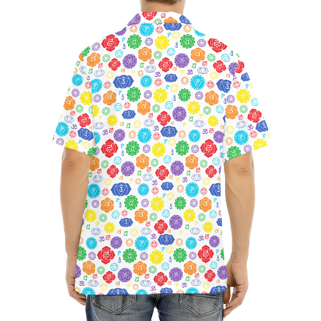 Seven Chakra Symbols Pattern Print Aloha Shirt