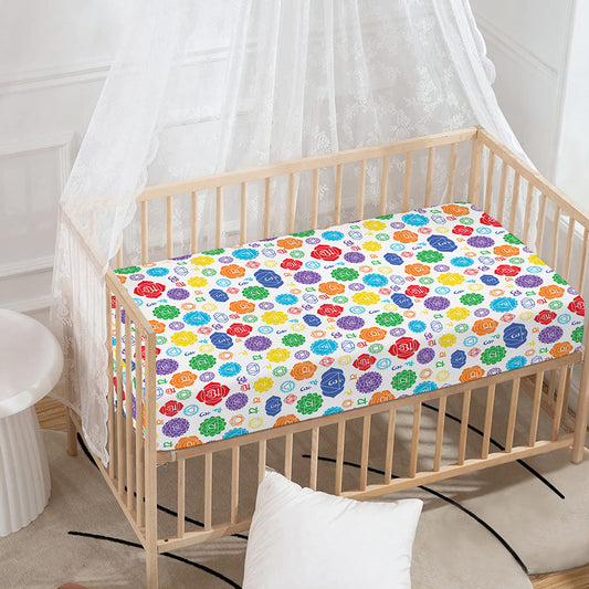 Seven Chakra Symbols Pattern Print Baby Crib Sheet