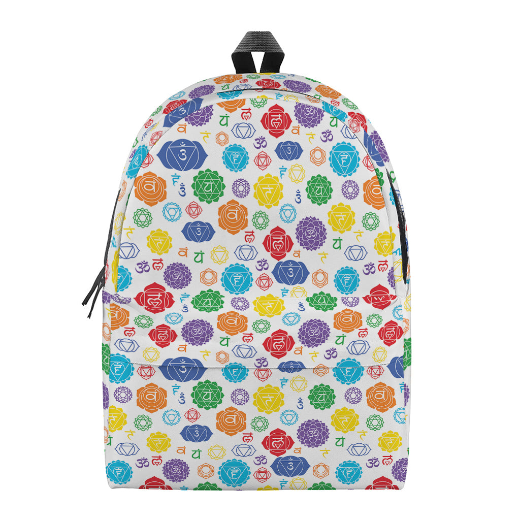 Seven Chakra Symbols Pattern Print Backpack
