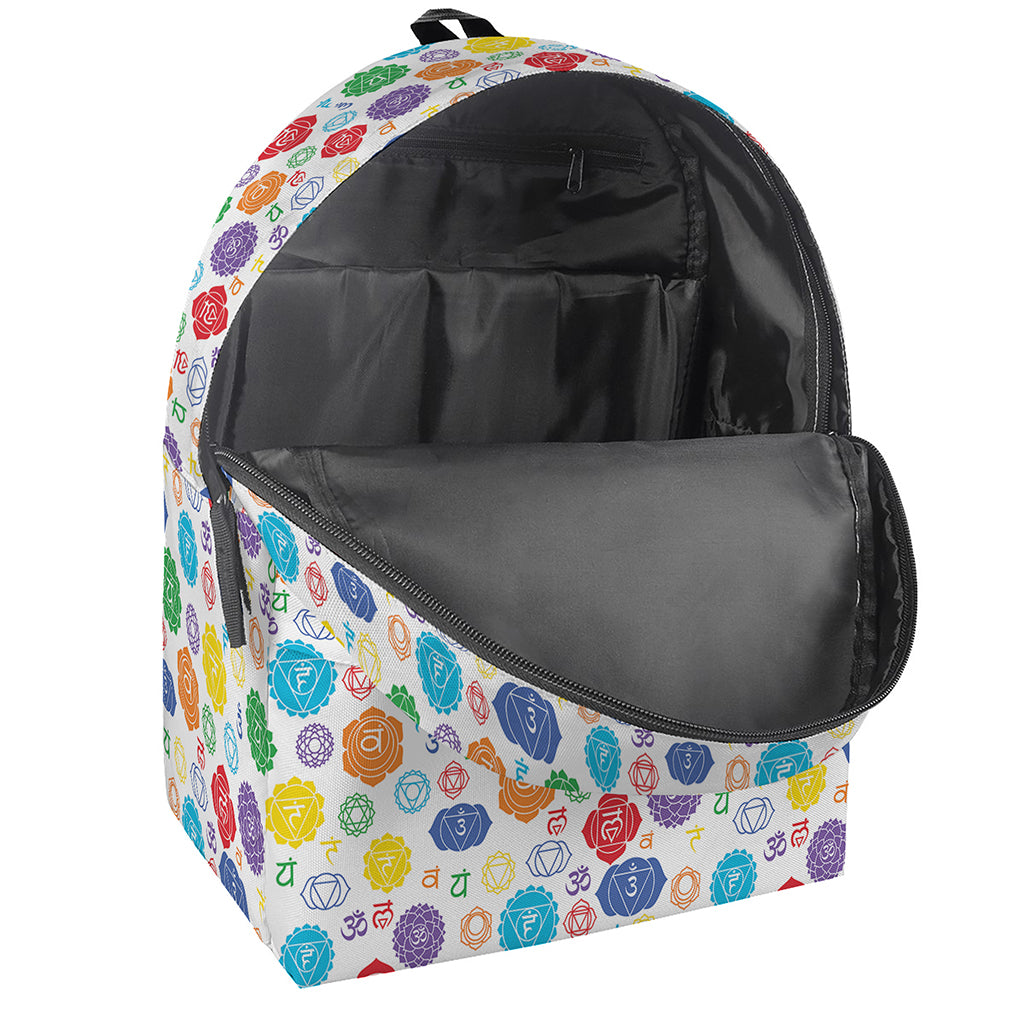 Seven Chakra Symbols Pattern Print Backpack