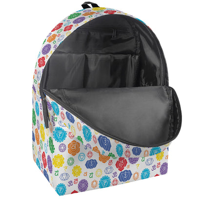 Seven Chakra Symbols Pattern Print Backpack