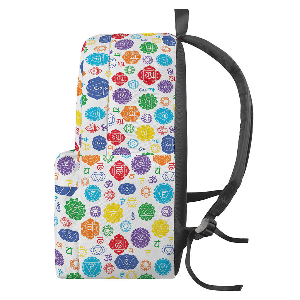Seven Chakra Symbols Pattern Print Backpack