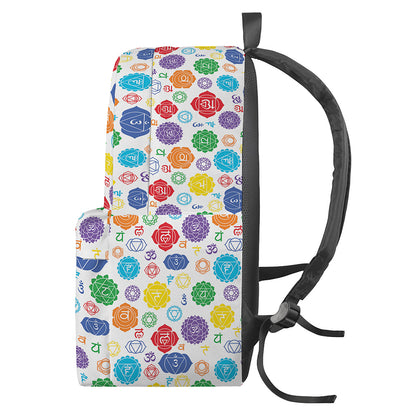 Seven Chakra Symbols Pattern Print Backpack