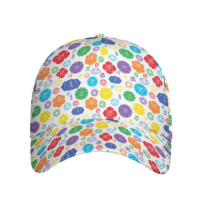 Seven Chakra Symbols Pattern Print Baseball Cap