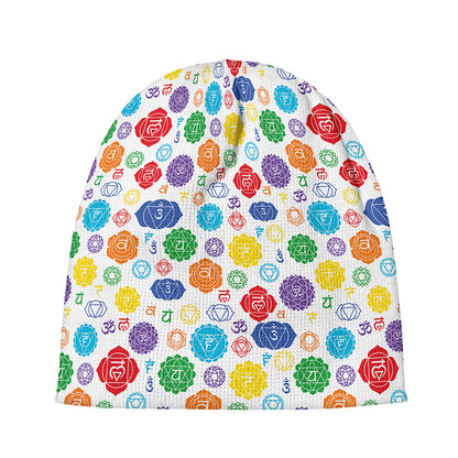 Seven Chakra Symbols Pattern Print Beanie