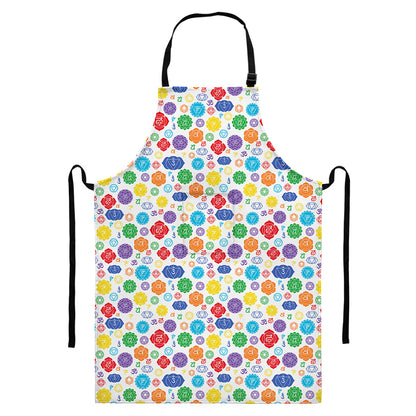 Seven Chakra Symbols Pattern Print Bib Apron With Pocket