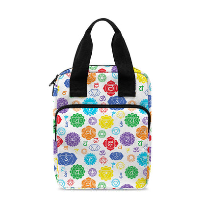 Seven Chakra Symbols Pattern Print Bible Tote Bag