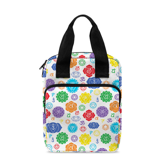 Seven Chakra Symbols Pattern Print Bible Tote Bag