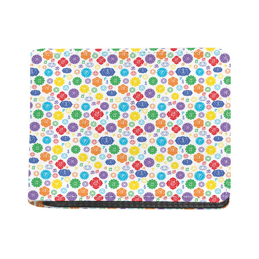 Seven Chakra Symbols Pattern Print Bifold Wallet