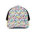 Seven Chakra Symbols Pattern Print Black Mesh Trucker Hat