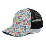 Seven Chakra Symbols Pattern Print Black Mesh Trucker Cap