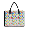 Seven Chakra Symbols Pattern Print Canvas Tote Bag