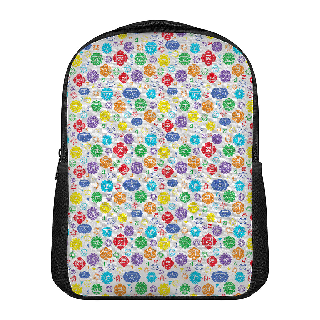 Seven Chakra Symbols Pattern Print Casual Backpack