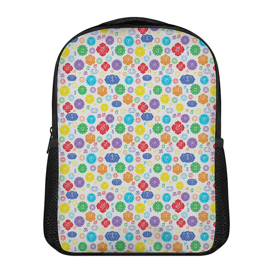 Seven Chakra Symbols Pattern Print Casual Backpack