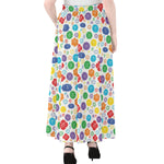 Seven Chakra Symbols Pattern Print Chiffon Maxi Skirt