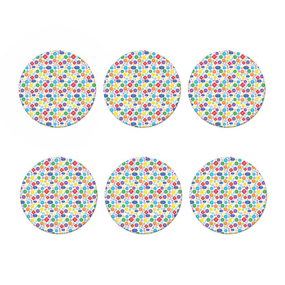 Seven Chakra Symbols Pattern Print Coaster Set