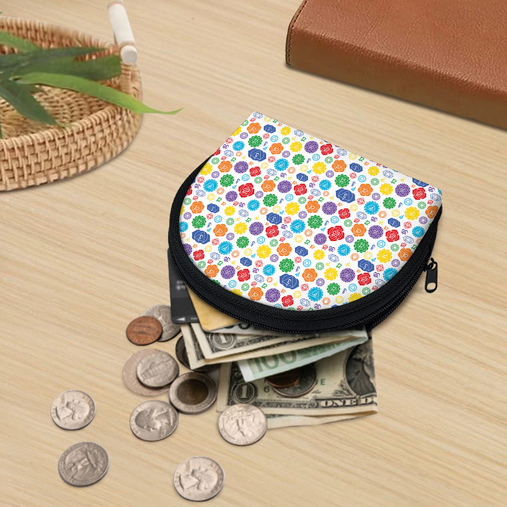 Seven Chakra Symbols Pattern Print Coin Purse