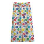 Seven Chakra Symbols Pattern Print Cotton Front Slit Maxi Skirt