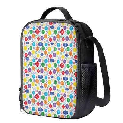 Seven Chakra Symbols Pattern Print Crossbody Lunch Bag