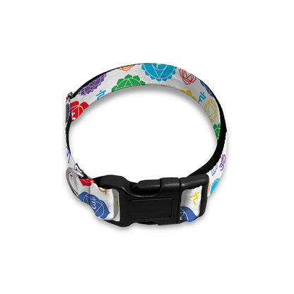 Seven Chakra Symbols Pattern Print Dog Collar