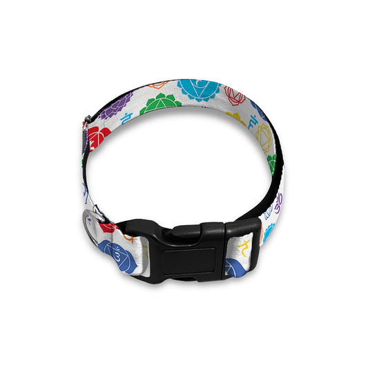 Seven Chakra Symbols Pattern Print Dog Collar
