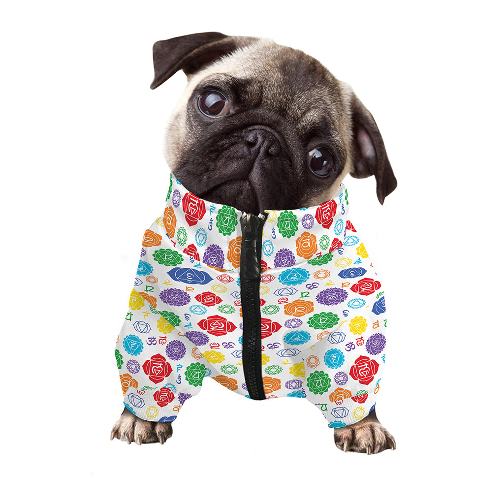 Seven Chakra Symbols Pattern Print Dog Zip Up Jacket