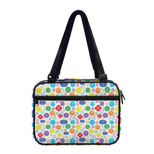 Seven Chakra Symbols Pattern Print Double Strap Bible Bag