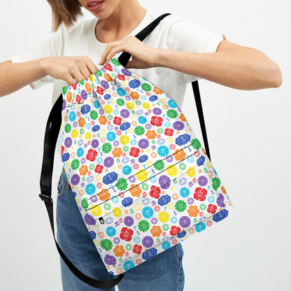 Seven Chakra Symbols Pattern Print Drawstring Backpack
